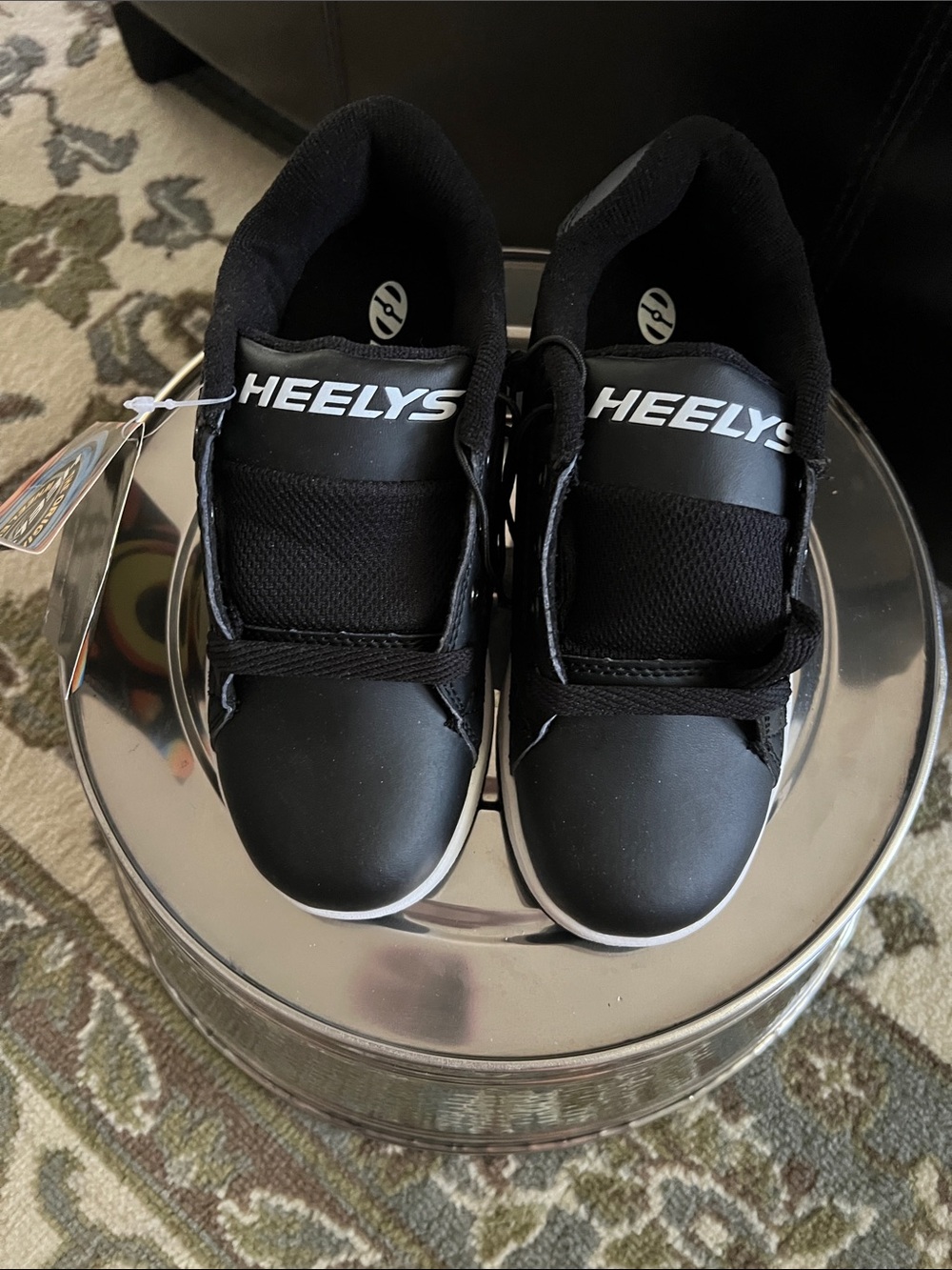 New Heelys Kids Black Low-Top Skate Sneakers with White Trim